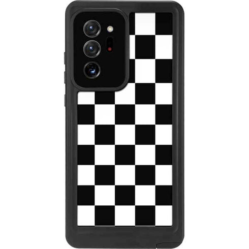 Black and White Checkered Galaxy Note20 Ultra 5G Waterproof Case